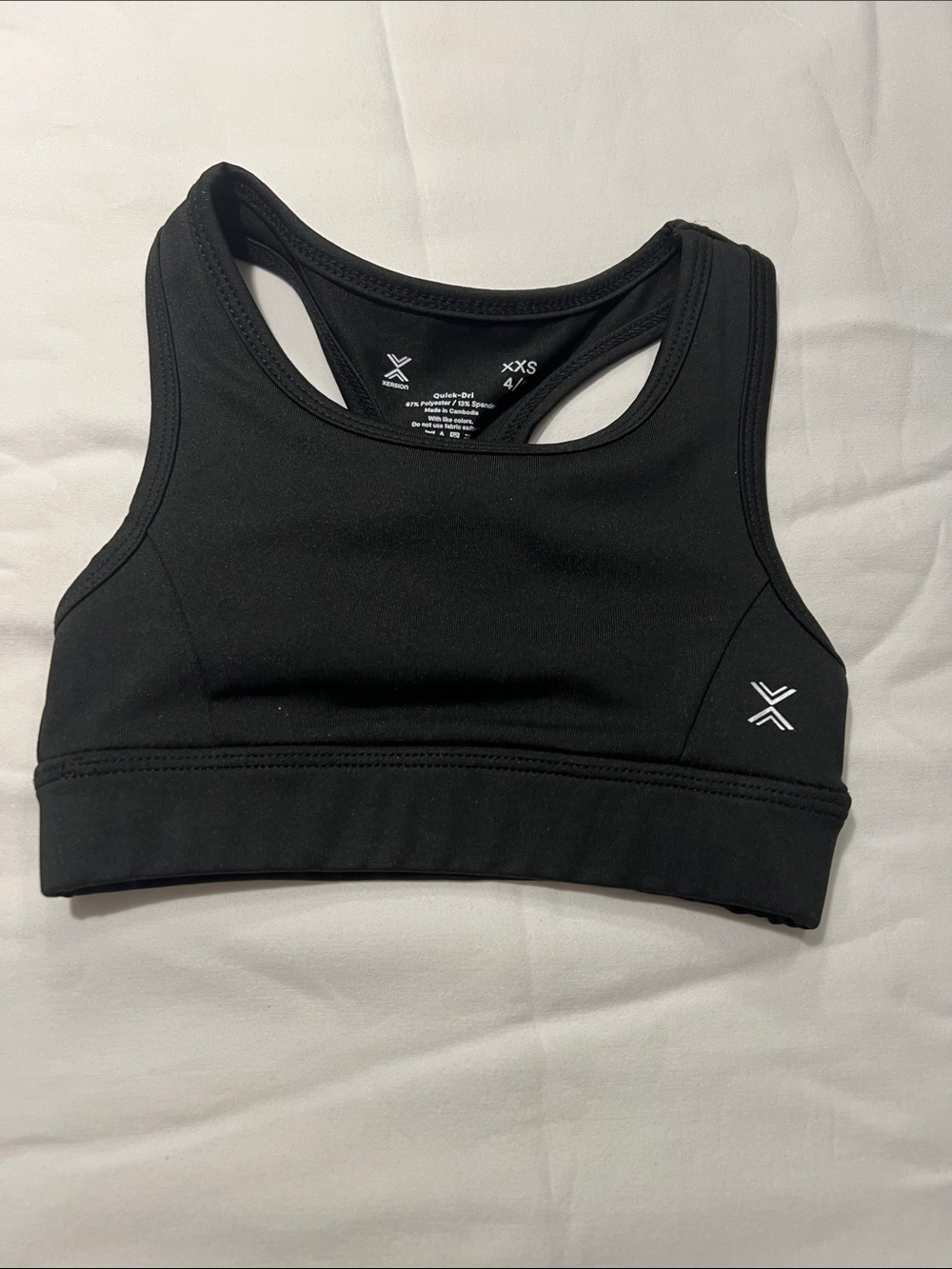 Girls Performance Racerback Sports Bra - Black